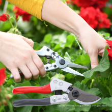 modern red small effortless stainless ratchet plant curved electric garden trimming pruning scissor pruner shear for flower